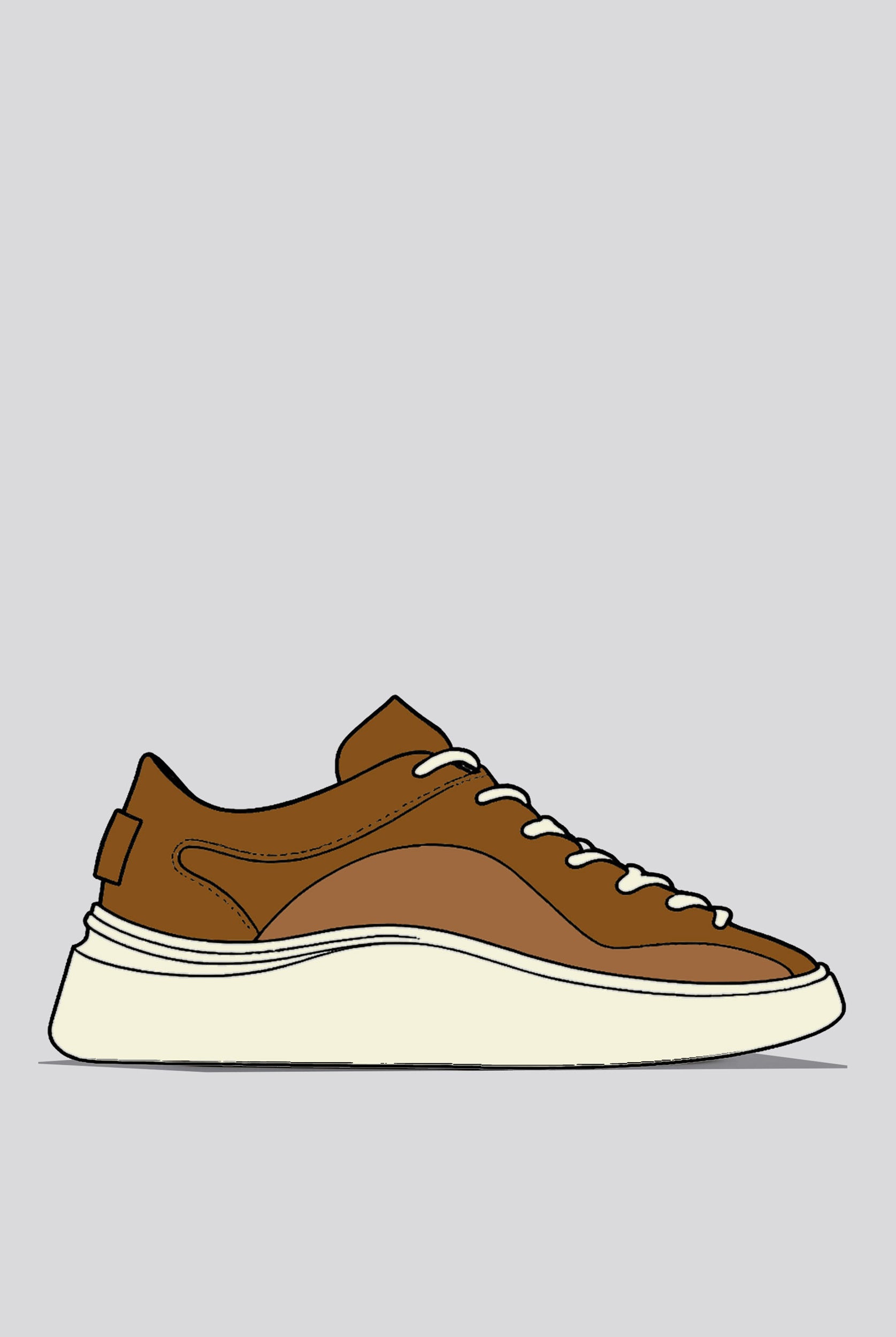 1812 MIDAS BELLOWS TONGUE LUXURY SNEAKER IN TAN ON OFF WHITE, DEER SKIN, HANDMADE IN ENGLAND