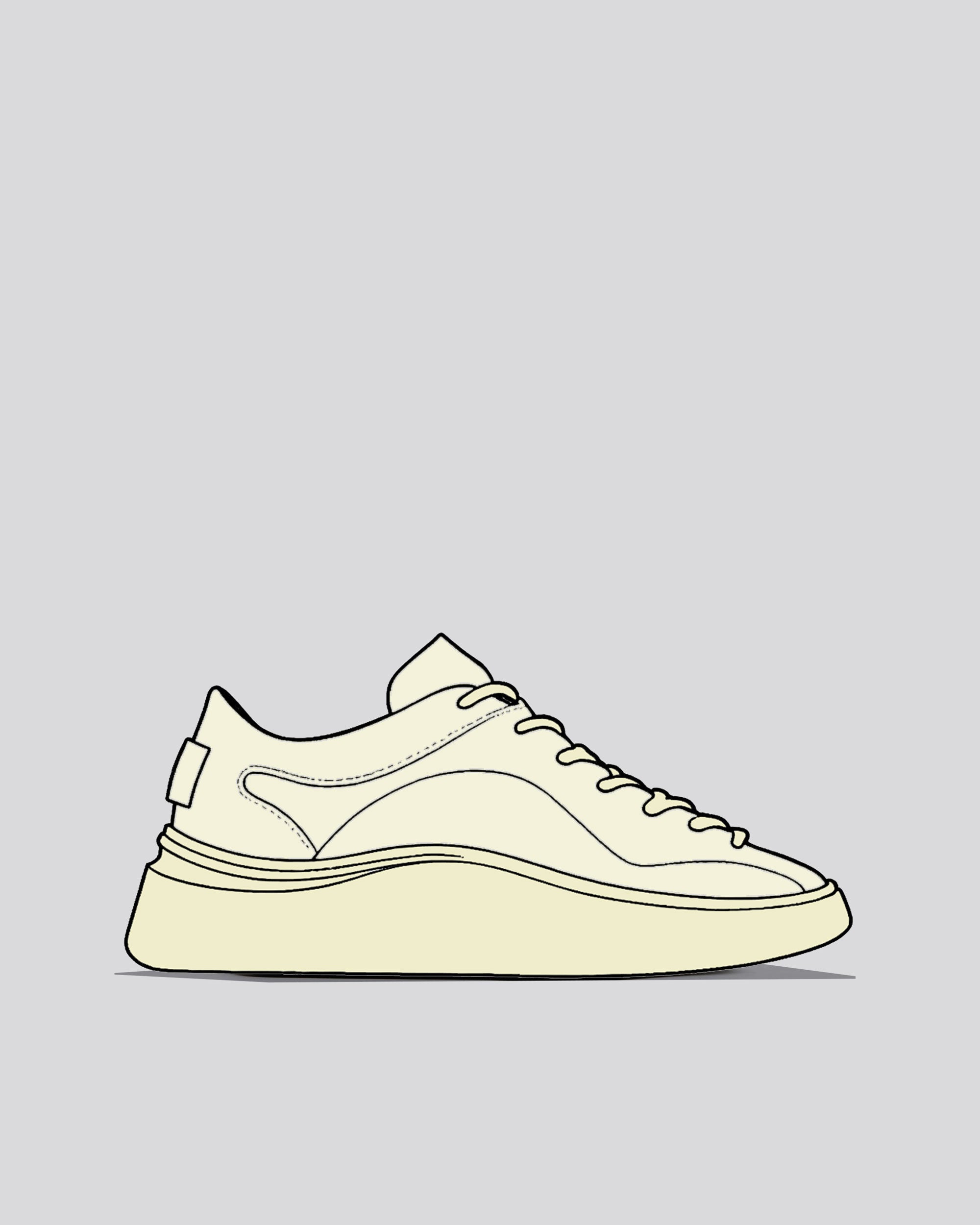MIDAS BELLOWS TONGUE SNEAKER IN OFF WHITE, HANDMADE IN ENGLAND, LIMITED EDITION, 1812