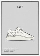 1812 MIDAS BELLOWS TONGUE LUXURY SNEAKER IN OFF WHITE, DEER SKIN, HANDMADE IN ENGLAND